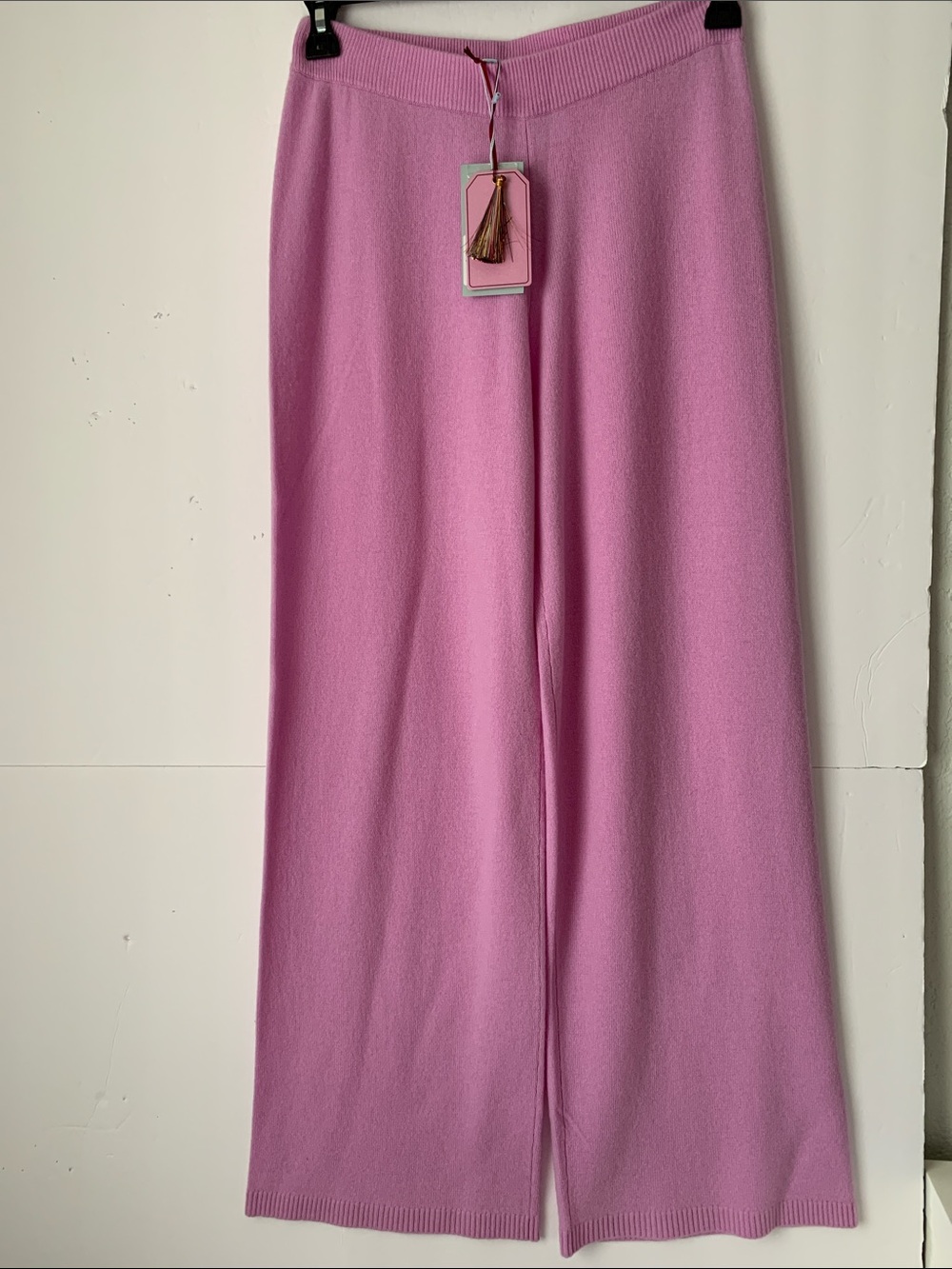 NWT Antonio Melani Cashmere Women's Wide-Leg Knit Pants in Lavender Pink Size S